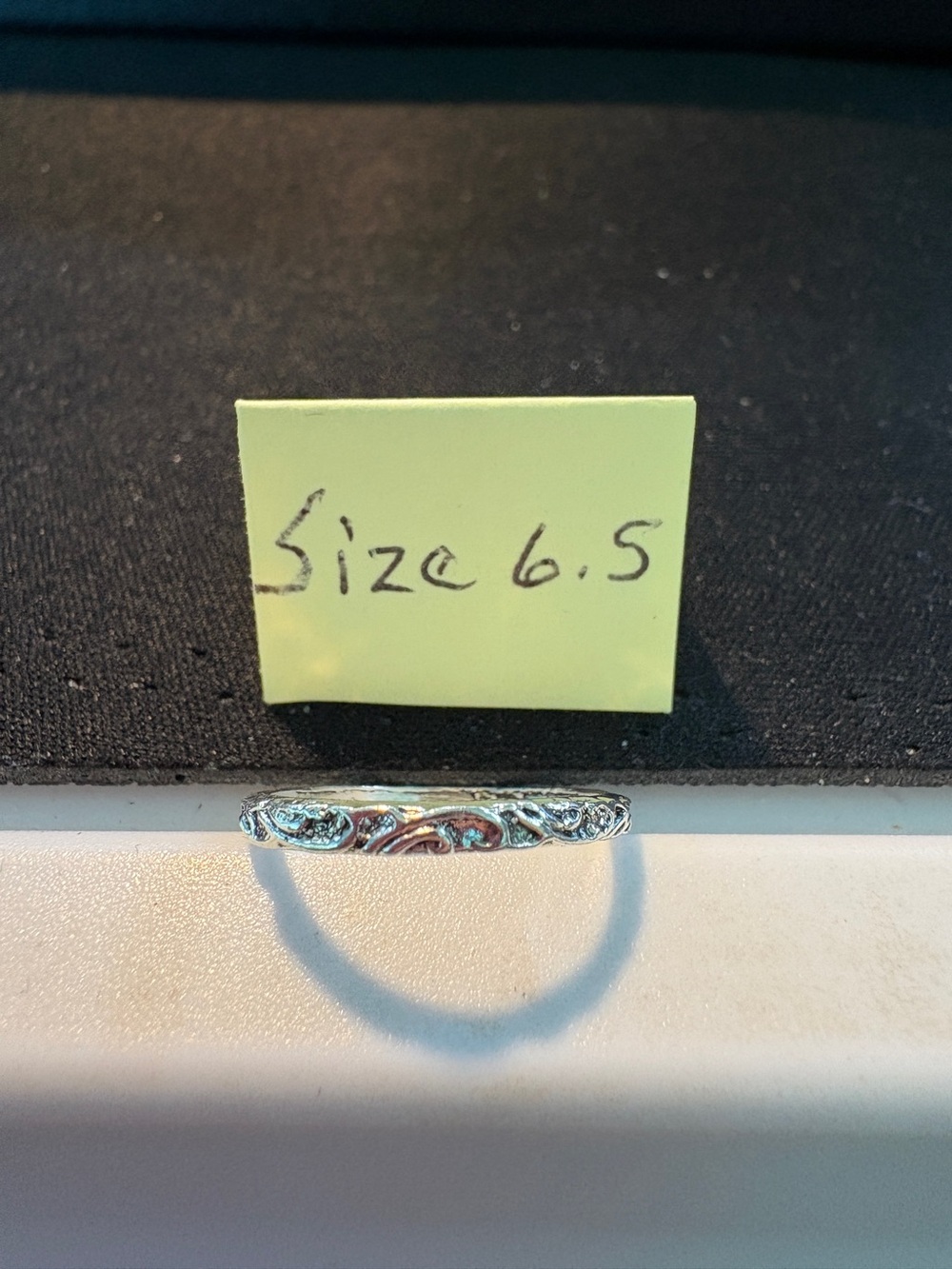 Delicate Silver Filigree Women’s Ring - Size 6.5